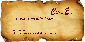 Csuba Erzsébet névjegykártya