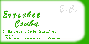 erzsebet csuba business card